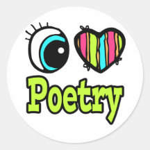 Bright Eye Heart I Love Poetry Sticker