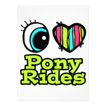 Bright Eye Heart I Love Pony Rides Personalised Invitation