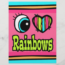 Bright Eye Heart I Love Rainbows Flyer Design