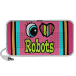 Bright Eye Heart I Love Robots iPhone Speakers