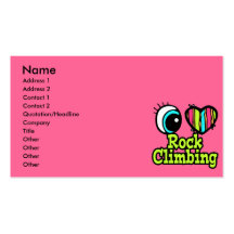 Bright Eye Heart I Love Rock Climbing Business Card Template