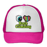Bright Eye Heart I Love Rock Climbing Hat