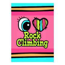 Bright Eye Heart I Love Rock Climbing Personalised Invites