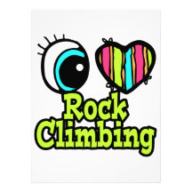 Bright Eye Heart I Love Rock Climbing Custom Invitations