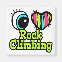 Bright Eye Heart I Love Rock Climbing Refrigerator Magnets