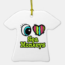 Bright Eye Heart I Love Sea Monkeys Christmas Ornament