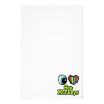 Bright Eye Heart I Love Sea Monkeys Customised Stationery