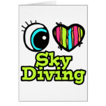 Bright Eye Heart I Love Skydiving Greeting Card