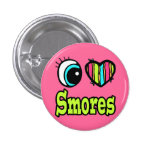 Bright Eye Heart I Love Smores Buttons