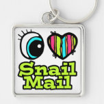 Bright Eye Heart I Love Snail Mail Keychains