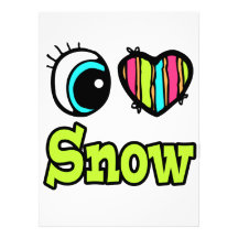 Bright Eye Heart I Love Snow Custom Invitations
