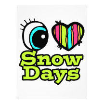 Bright Eye Heart I Love Snow Days Custom Invitation