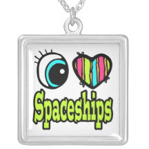 Bright Eye Heart I Love Spaceships Necklaces