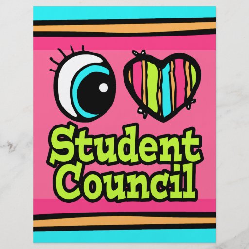 Bright Eye Heart I Love Student Council Full Color Flyer