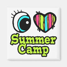 Bright Eye Heart I Love Summer Camp Fridge Magnet