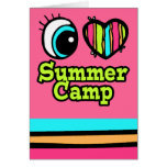 Bright Eye Heart I Love Summer Camp Greeting Cards