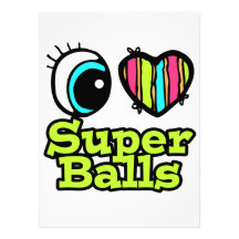 Bright Eye Heart I Love Super Balls Personalized Announcement