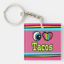 Bright Eye Heart I Love Tacos Key Chain