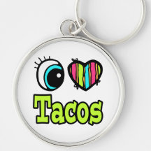 Bright Eye Heart I Love Tacos Keychains