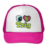 Bright Eye Heart I Love Trig Mesh Hat
