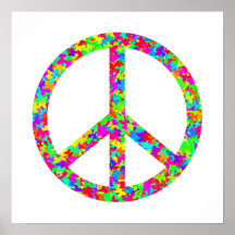 Bright Floral Peace Poster