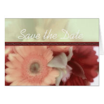 bright floral save the date card