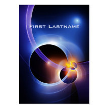 Bright fractal business card in blue shades