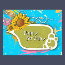 Bright Fun Sunflower Birthday Party Invitation invitations