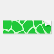 Bright Green Giraffe Print Pattern. Bumper Sticker