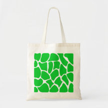 Bright Green Giraffe Print Pattern. Canvas Bags