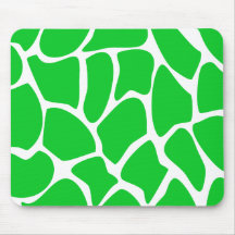 Bright Green Giraffe Print Pattern. Mousepads