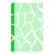 Bright Green Giraffe Print Pattern. Stationery