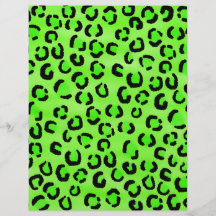 Bright Green Leopard Print Pattern. Personalized Flyer