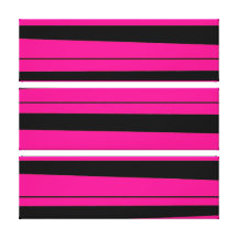 Bright hot pink and black striped pattern gallery wrapped canvas