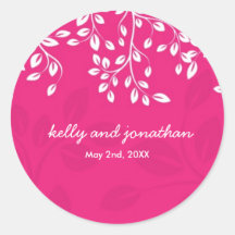 Bright Hot Pink Wedding Stickers