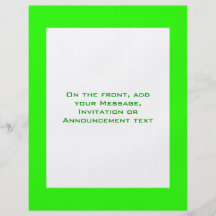bright lime green personalised flyer