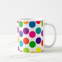 Bright Multicolored Polka Dots Pattern Coffee Mugs