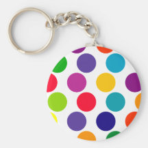 Bright Multicolored Polka Dots Pattern Keychains