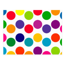 Bright Multicolored Polka Dots Pattern Postcard