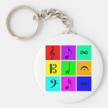 bright music symbols key chains