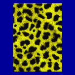 BRIGHT NEON YELLOW LEMON BLACK ANIMAL PRINT PATTER invitations