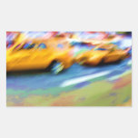Bright NYC Taxis Rectangular Stickers