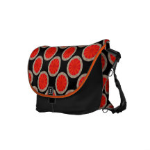 bright orange circle pattern courier bags