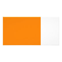 bright orange DIY custom background template Photo Cards