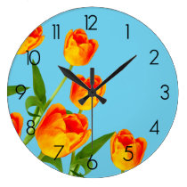 Bright Orange Tulips wall clocks