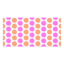 Bright Pink and Orange Flowers. Photo Card Template
