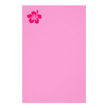 Bright Pink Hibiscus Personalised Stationery