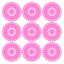 Bright Pink Lace Pattern Design. Cut Outs