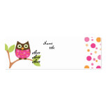 Bright Pink Owl Baby Business Card