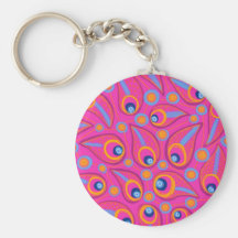 Bright Pink Teardrops Keychain